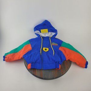 Vintage OSHKOSH Color Block 80's or 90's Windbreaker Jacket Size 2 SO AWESOME!